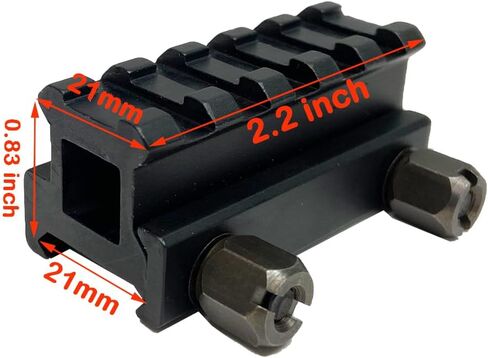 TPO MT083-5D 0.83" 5-Slot Medium Profile Picatinny Rail Riser Mount, See-Thru Picatinny Riser Mount for Red Dots, Scopes, Optics, Flashlight in Kuwait