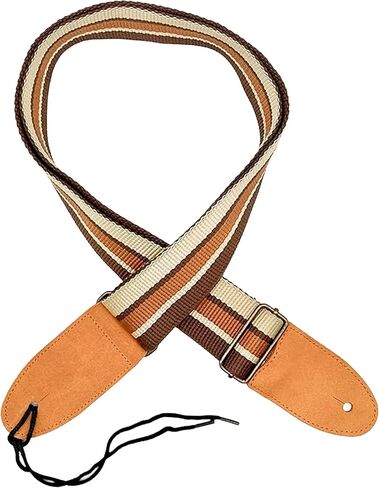 CMC Cotton Guitar Strap for Acoustic, Electric, Bass Instrument, Soft, with Brass Adjustable Buckle, 2" Wide, 63" Long in Saudi Arabia