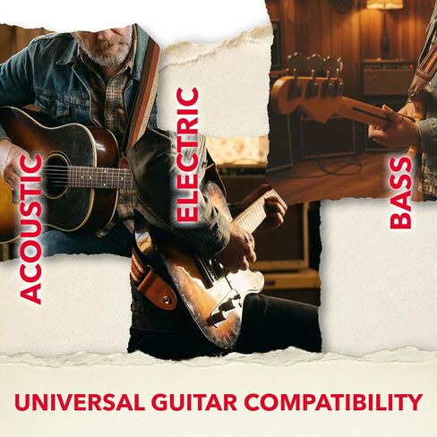CMC Cotton Guitar Strap for Acoustic, Electric, Bass Instrument, Soft, with Brass Adjustable Buckle, 2" Wide, 63" Long in Saudi Arabia