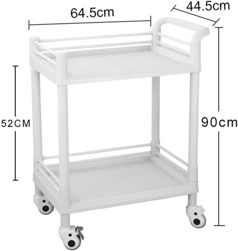 Multifunctional Portable Movable Cart,Abs Cart 2-Shelf Beauty Salon Rolling Cart with Handle, Equipment Storage Trolley for (3 Sizes),64.5X44.5X90Cm,64.5X44.5X90Cm in Saudi Arabia