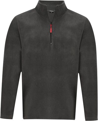 Men's Quarter Zip Fleece Pullover Sweatshirt – Polo Style Top, Winter Sweaters for Men in Saudi Arabia