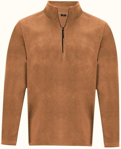 Men's Quarter Zip Fleece Pullover Sweatshirt – Polo Style Top, Winter Sweaters for Men in Saudi Arabia