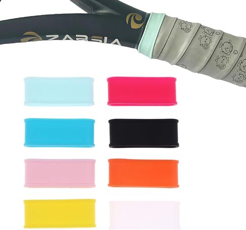 4Pcs Silicone Tennis Racket Grip Ring Handle Closure Rubber Sweat-Absorbing Band Elastic Fixed Stretchable Handle Tennis Accessories in Saudi Arabia