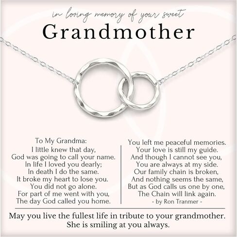 HOPE LOVE SHINE Sympathy Gift for Loss of Grandmother - Remembrance, Bereavement, Memorial Necklace, Jewelry 16+2" in Kuwait