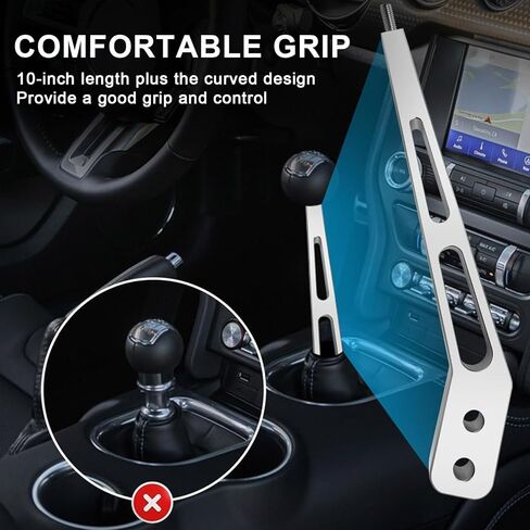 PSLER 10 Inch Bent Shifter Handle Lever Shifter Lever Compatible with Tremec T5 T45 T56 TKO500 Hurst Mustang in Saudi Arabia