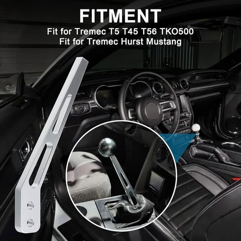 PSLER 10 Inch Bent Shifter Handle Lever Shifter Lever Compatible with Tremec T5 T45 T56 TKO500 Hurst Mustang in Saudi Arabia