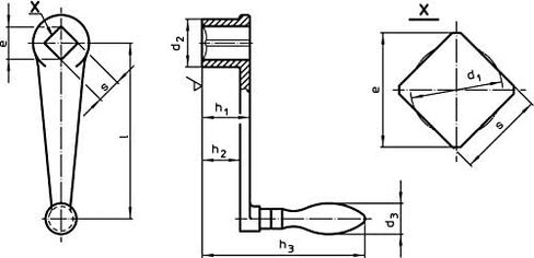 هالدر 24330.0121 Handkurbeln Black Steel L = 80 مم/ثانية = 12 مم in Kuwait