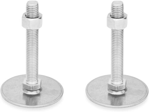 أقدام قابلة للتعديل من الفولاذ المقاوم للصدأ من Ganter Normelemente - GN 41-40-M10-50-D0-SK | قطر القدم 40 مم، فضي، خيط d2: M10X50 in Kuwait