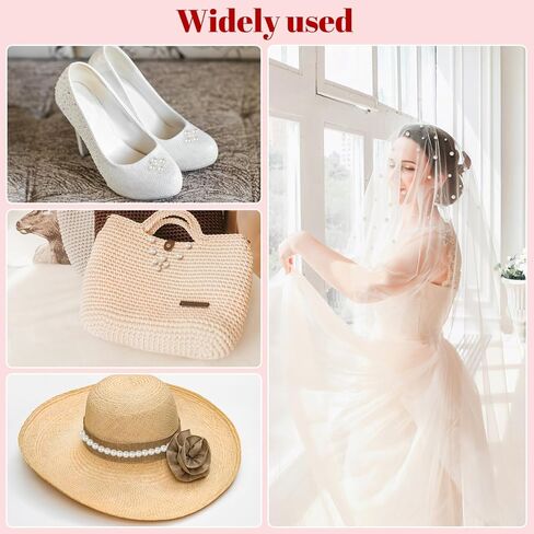 Clear Cake Stand 150pcs Pearl Rivet Studs, White Pearls Beads for DIY Crafts Hats Shoes Clothes Bags Skirt Bridal Veil - 6mm/8mm/10mm in Saudi Arabia