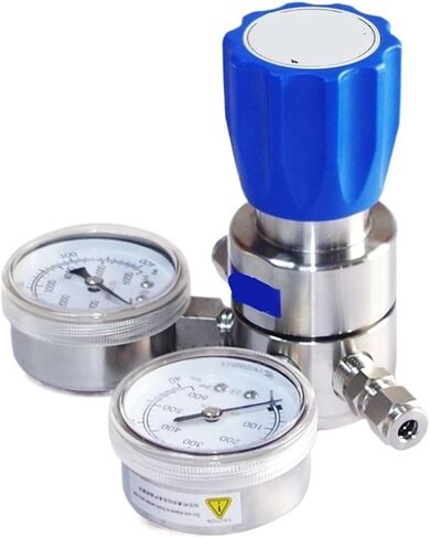 1PCS Wall Mounted 1/4OD Compression Pipe Fitting Helium Pressure Regulator with Dual Gauges(Nickel plated brass,Argon) in Saudi Arabia