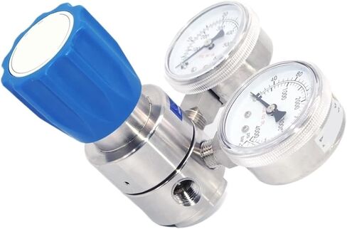1PCS gas equipment stainless steel 316L 4000PSI inlet 600PSI outlet oxygen regulator pressure with two gauges in Saudi Arabia
