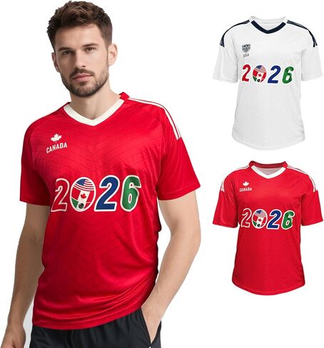 تي شيرت كرة القدم للشباب والكبار من TeeTea مقاس S-L، تي شيرت كأس كرة القدم لأمريكا الشمالية 2026، جيرسي مشجعي كرة القدم قابل للتنفس، فريق الولايات المتحدة الأمريكية in Kuwait