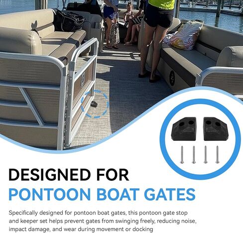 مجموعة إيقاف وحافظة البوابة العائمة، مزلاج بوابة القارب من الدرجة البحرية مع 304 أجهزة مقاومة للصدأ، حامل باب عائم يناسب أنبوب مربع 1-1/4 بوصة، ملحقات القوارب العائمة، عبوتان in Kuwait