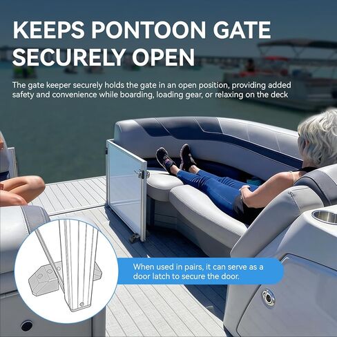 مجموعة إيقاف وحافظة البوابة العائمة، مزلاج بوابة القارب من الدرجة البحرية مع 304 أجهزة مقاومة للصدأ، حامل باب عائم يناسب أنبوب مربع 1-1/4 بوصة، ملحقات القوارب العائمة، عبوتان in Kuwait