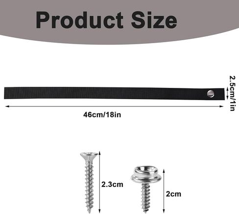 4pcs Pontoon Boat Ladder Straps, Black Imitation Nylon Snap Straps with 8 Screws to Secure The Boat in Its Original Position Practical Pontoon Boat Accessories in Saudi Arabia