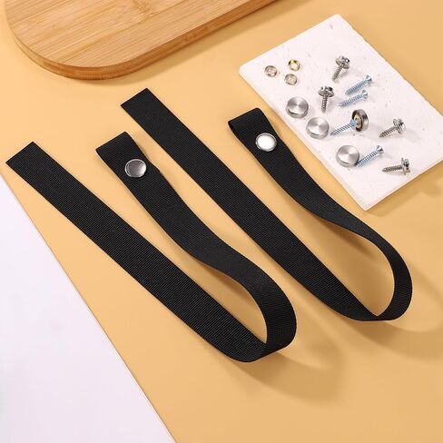 4pcs Pontoon Boat Ladder Straps, Black Imitation Nylon Snap Straps with 8 Screws to Secure The Boat in Its Original Position Practical Pontoon Boat Accessories in Saudi Arabia