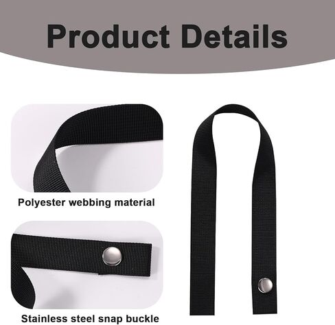 4pcs Pontoon Boat Ladder Straps, Black Imitation Nylon Snap Straps with 8 Screws to Secure The Boat in Its Original Position Practical Pontoon Boat Accessories in Saudi Arabia