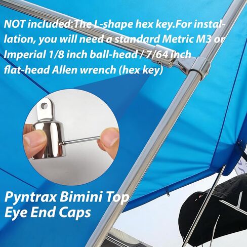 Bimini Top Eye End Caps 7/8"/1" - 316 Stainless Steel Marine Grade Hardware - Heavy Duty Bimini Top Fittings for Boat, Pontoon, Marine in Saudi Arabia