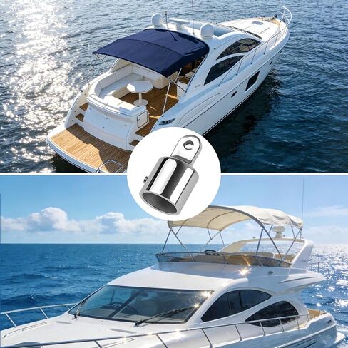 Bimini Top Eye End Caps 7/8"/1" - 316 Stainless Steel Marine Grade Hardware - Heavy Duty Bimini Top Fittings for Boat, Pontoon, Marine in Saudi Arabia