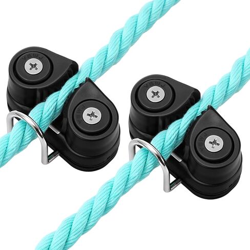 Vicenpal 2 Pcs Cam Cleat with Wire Flaired Leading Ring Cam Cleat Clamp Fit 3mm-15mm Rope 316 Stainless Steel for Sailboat Boat Kayak Canoe Dinghy Quick Rope Threading in Saudi Arabia
