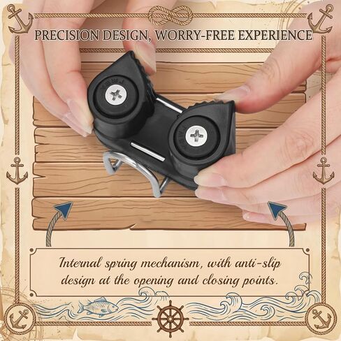 Vicenpal 2 Pcs Cam Cleat with Wire Flaired Leading Ring Cam Cleat Clamp Fit 3mm-15mm Rope 316 Stainless Steel for Sailboat Boat Kayak Canoe Dinghy Quick Rope Threading in Saudi Arabia