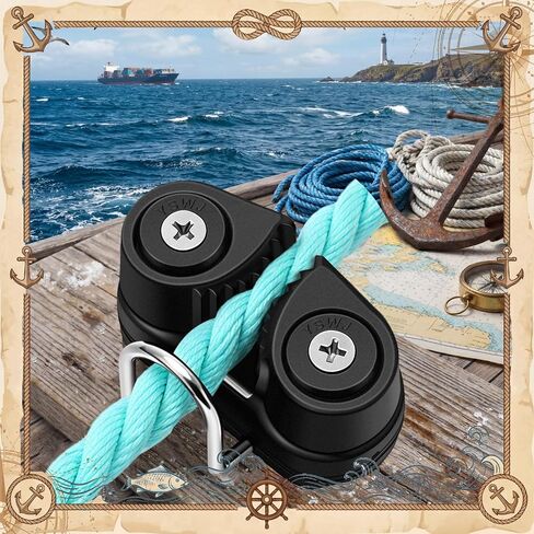 Vicenpal 2 Pcs Cam Cleat with Wire Flaired Leading Ring Cam Cleat Clamp Fit 3mm-15mm Rope 316 Stainless Steel for Sailboat Boat Kayak Canoe Dinghy Quick Rope Threading in Saudi Arabia