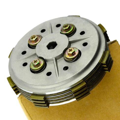 Clutch Drum Assembly Basket with 4 Friction Clutch Plates and 3 Iron Plates Compatible with YBR125 YBR 125 2002 2013 in Saudi Arabia