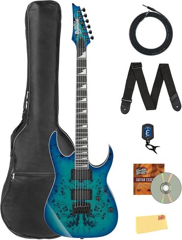 Ibanez GRGR131EX RG Gio Electric Guitar - Black Flat Bundle with Amplifier, Gig Bag, Tuner, Cable, Picks, Austin Bazaar Instructional DVD, and Polishing Cloth in Kuwait