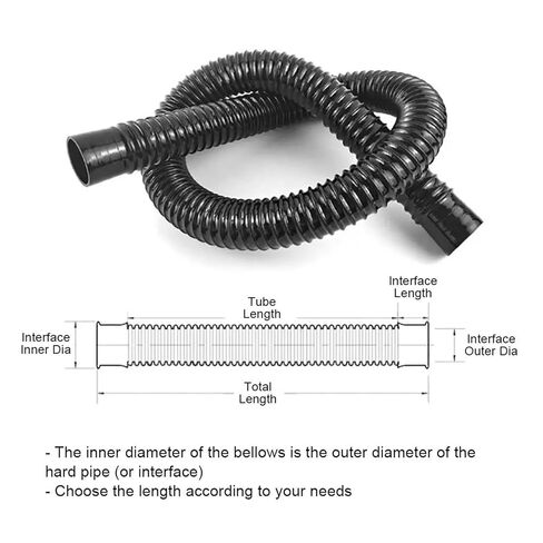 1Pcs I.D 20/25/32/40mm Corrugated Hose Rubber Head Inlet Outlet Hose Aquarium Corrugated Pipe with Clamps Soft Fish Tank Tube(ID 40mm with Clamps) in Saudi Arabia