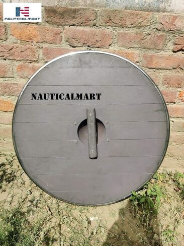 درع الفايكنج الخشبي القديم من Nautical-Mart باللون الأزرق الجليدي - SCA/LARP/Norse/Norway/Antique/Armor in Kuwait