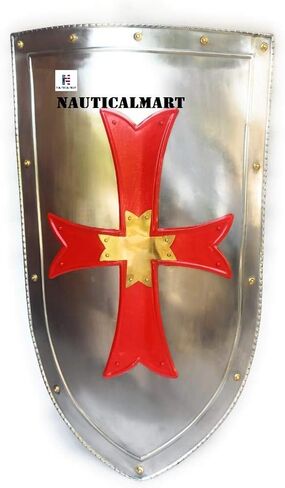 بحري مارت القرون الوسطى الثقيلة الصليب الأحمر فارس درع معركة درع القرون الوسطى سخان درع 32inc in Kuwait