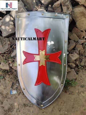 بحري مارت القرون الوسطى الثقيلة الصليب الأحمر فارس درع معركة درع القرون الوسطى سخان درع 32inc in Kuwait