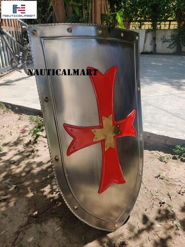 بحري مارت القرون الوسطى الثقيلة الصليب الأحمر فارس درع معركة درع القرون الوسطى سخان درع 32inc in Kuwait