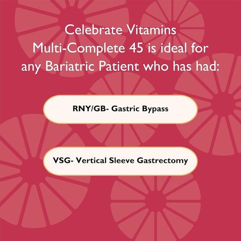 Celebrate Vitamins Multi-Complete 45 فيتامينات متعددة لعلاج السمنة مع حديد قابل للمضغ، 45 مجم حديد، توت الغابة، لمرضى جراحة السمنة، 60 قطعة in Kuwait