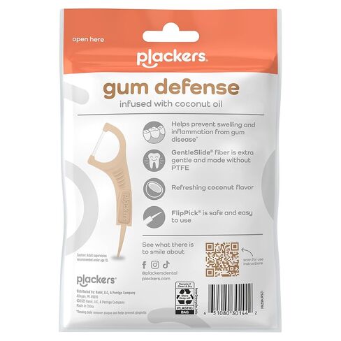 بلاكرز بلاكرز - خيط تنظيف اللثة بزيت جوز الهند، نكهة جوز الهند المنعشة، خيط تنظيف الأسنان اللطيف، 75 قطعة in Kuwait