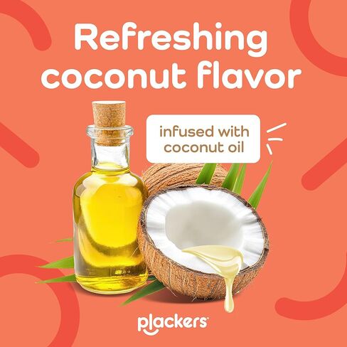 بلاكرز بلاكرز - خيط تنظيف اللثة بزيت جوز الهند، نكهة جوز الهند المنعشة، خيط تنظيف الأسنان اللطيف، 75 قطعة in Kuwait