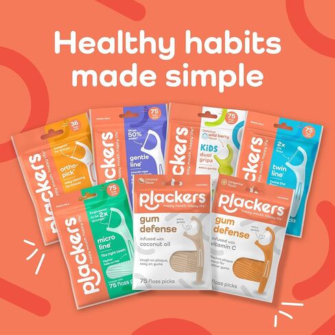 بلاكرز بلاكرز - خيط تنظيف اللثة بزيت جوز الهند، نكهة جوز الهند المنعشة، خيط تنظيف الأسنان اللطيف، 75 قطعة in Kuwait