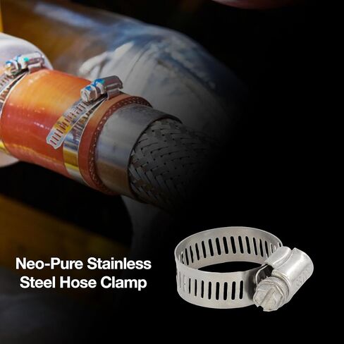 Neo-Pure Stainless Steel Hose Clamp, 316 Marine Grade, Hex Slotted Screw, Automotive Marine Agricultural Use (3/8" - 7/8" SAE # 6, 10) in Kuwait