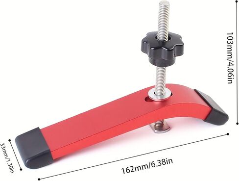 T track Hold Down Clamps - Double Cut Profile Universal T-Track Clamps Woodworking and t slot clamp - Fine Sandblast Anodized-Silver-1PCS in Saudi Arabia