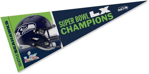 WinCraft Seattle Seahawks Super Bowl LX Champions 12" x 30" Premium Pennant in Saudi Arabia
