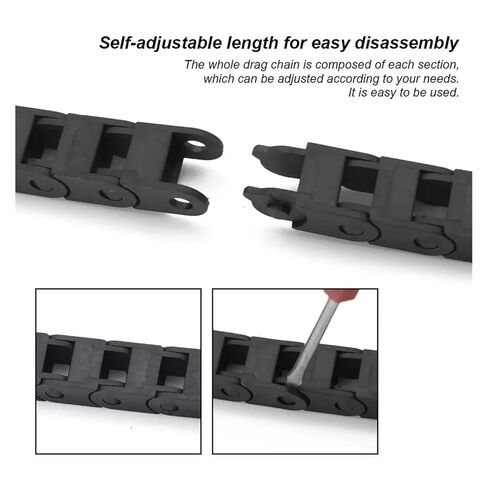 7X7mm Plastic Cable Chain 1 Meter Black Drag Chain Plastic Towline Printer in Saudi Arabia