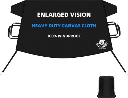 Winter Windshield Covers for Cars,Trucks, SUV,Heavy Duty 600D Oxford Fabric Frost Hails Windshield Protector Window Blanket,Car Windshield Cover for Ice and Snow Accessoires, Black,72/57Wx50D Inch in Kuwait