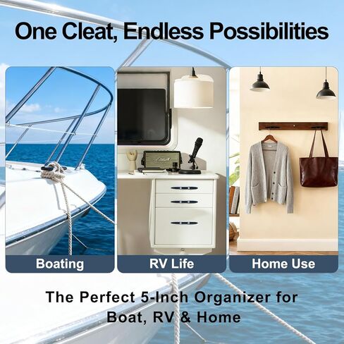 مربط قارب أسود من النايلون مقاس 5 بوصات مع 304 براغي طويلة، وربطات عنق قارب كاياك لربط حبل الكاياك/ربط المربط الصارم، والقوارب الصغيرة 12-16 قدم، والزوارق والزلاجات النفاثة - 4 عبوات in Kuwait