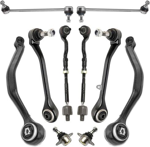 Front Lower Control Arm with Ball Joint, Sway Bar Link Front, Inner & Outer Tie Rod End Assembly Suspension Kit 10 Pcs Compatible With BMW E83 X3 Control Arm Kit in Kuwait