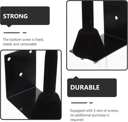 حامل فلوت وكلارينيت مثبت على الحائط، حامل عرض أدوات الرياح المحمول باللون الأسود للمنزل والاستوديو in Kuwait