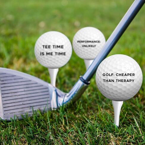 MiniInflat 12 Pcs Funny Golf Balls and Tees Set with Gift Box Golf Accessories for Men Dad Grandpa Golfers Perfect Father's Day Birthday Gift in Saudi Arabia