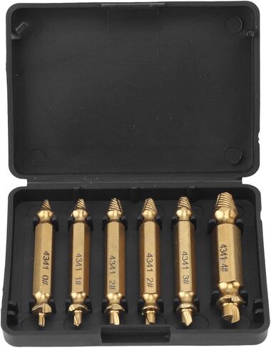 FTVOGUE Damaged Screw Extractor Set, High Speed Steel Broken Screw Remover Tools, 6Pcs Double Head Drills for Stripped Screws and Nuts (Ti Plated) in Saudi Arabia
