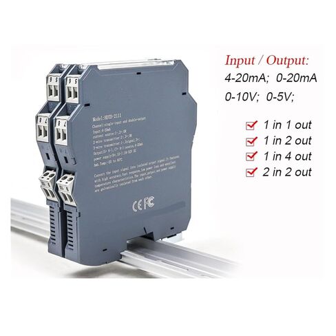 1pcs 18-32V DC Signal Converter 4-20Ma with Rail Installation(in 0-5V_Out 0-20MA) in Saudi Arabia