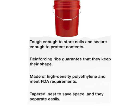 5 Gallon Buckets Six (6) Pack | Plastic | Red in Kuwait