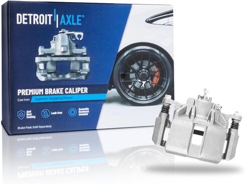 Detroit Axle - الفرجار الأمامية للفرامل لعام 2003-2008 Toyota Corolla Matrix Pontiac Vibe 2004 2005 2006 2007 قرص فرامل الفرجار W/Bracket Placement [Piston Metal Only Option] in Kuwait